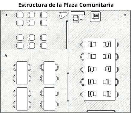 estructura plaza comunitaria